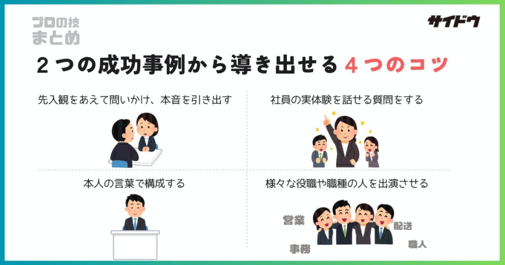 社員インタビューの成功のコツまとめ画像