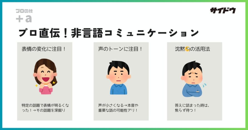 社員インタビューのプロが実践する、非言語コミュニケーションとは説明