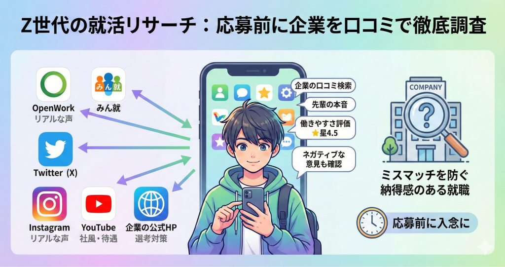 求職者の応募前の行動変化を図解